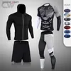 Tute da uomo Abbigliamento da palestra MMA Compressione Abbigliamento sportivo Calzamaglia da corsa da uomo Rashgarda Camicia a maniche lunghe Fondo gamba Jogger Q231025