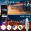 Décorations de Noël Smart LED RGB Strip Lights Music Sync Changement de couleur avec télécommande App Control pour la fête à la maison 231025