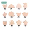 Bopoobo 20pc sucette en bois coeur Clip bébé dentition écologique artisanat en bois factice Clips pour bébé né factice Clip chaînes 231025