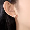 Corée douce imitation perle S925 boucles d'oreilles en argent charmantes femmes plaqué or 18 carats fleur boucle d'oreille bijoux pour femmes fête de mariage Souvenir cadeau de la Saint-Valentin SPC