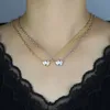 Collier ras du cou avec breloque en zircon elliptique, joli mini cœur d'amour, rectangulaire, avec chaîne à maillons, Hip Hop, pour femmes et hommes, entièrement pavé de zircone cubique 5A, cadeau de mariage, bijoux