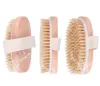 All-match Bath Brush Dry Skin Body Soft Natural Bristle SPA The Brush Wooden Bath Shower Bristle Brush SPA Body Brushs Without Handle