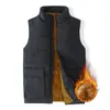 Herenvesten 2024 herfst en winter vest met opstaande kraag, kunstkasjmier dik fleece, warm