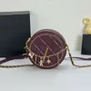 Torebka designerska okrągłe ciasto torby torby łańcuchowe torby na ramię metalowe sprzętowe zamek błyskawiczny