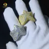 Zuanfa pass diamante testador hip hop anéis de prata sólida jóias finas 925 moissanite estrela design anéis