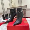Fashion designer High quality Womens Red heel High heel ankle boots Luxury leather boots Skinny heel side zipper winter over the knee Classic Martin boots H1323