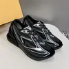 Designer First 1 Black Fabric Running Men Sports Shoes Diagonal f Shaped Sculpted Corrugated Soles Shoes Designer Women Catwalk Sneakers