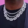 2020 Hiphop lodowe Bling 5a Bagieette CZ Lock Pin Naszyjnik łańcuchowy kubańskie dla kobiet mężczyzn Mężczyzna Choker Prezent biżuterii Wholle266z