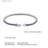 Charm Bracelets UMCHO Women's Bracelet Tennis Bracelet 925 Sterling Silver Sapphire 2MM Bracelet Romantic Wedding Fine Q231025