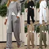 Femmes deux pièces pantalons tenues survêtement ensemble décontracté à manches longues O robe grand-mère costumes pour les femmes grandes robes élégantes