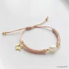 Chain Charm -armband smycken gåva handgjorda flätade stamstilarmband för kvinnor naturliga pärltillbehör R231025