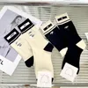 Black White Matching Mid-tube Socks INS Fashion Designer Letter Stocking Comfortable Breathable