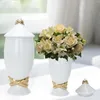 Garrafas de armazenamento porcelana gengibre jar versátil arranjo de flores colecionáveis com tampa vaso decorativo para café dormitório apartamento entrada cozinha