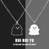 Pendant Necklaces Halloween Black And White Ghost Necklace For Women Cartoon Colored Alloy Stainless Steel Couple Chain Jewelry