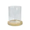 Sublimation Clear Glasses Flower Pots and Thermal Frosted Glasses Planters med Bamboo Pedestal LG19