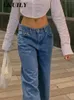 Kadınlar kot pantolon düşük bel kadınlar bol moda düz bacak pantolon y2k denim pantolonlar vintage gevşek mavi yıkanmış anne 90s 231025