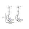 Ohrstecker Niedlicher Mond Stern Zirkon Für Frauen 18 Karat Vergoldet Schmuck Piercing Hoop Ohrschmuck Trend Zubehör Freundin Geschenk