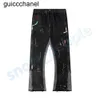 2023 New 23ss Mens Designers Flared Jeans Spliced Flared Jeans Distressed Ripped Slim Fit Denim Trousers Mans Streetwear Washed Pants