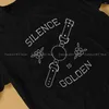 T-shirt da uomo Il silenzio è d'oro Maglietta casual BDSM Bondage Disciplina Dominanza Sottomissione Camicia streetwear creativa Uomo Poliestere