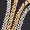 Manufacture Price 2 Rows Diamond Cuban Link 15mm Rope Chain Vvs Moissanite 925 Silver Necklace