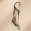 Boucles d'oreilles à dos non percées, aucun perçage d'oreille nécessaire, manchettes de déclaration, clips à franges inspirés des célébrités