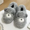 Slippers ASIFN Katoen Vrouwen Man Cartoon Warme Winter Fuzzy Koppels Thuis Indoor Leuke Comfortabele Zapatos De Mujer Mode