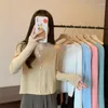 Femmes Tricots Bouton Femmes Casual Mignon Style Coréen Tee Cardigan Vêtements Esthétique Vintage Prairie Chic O Cou Rose Y2k Doux Ropa Mujer