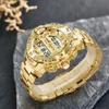 Armbandsur Gold Watch Men LED Digital Sports Watches Man Waterproof Stainless Steel Band Luxury Brand Mizums Men's Quartz Wristwatch XFCS 231025