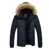 Mens Jackets Winter Men Warm Cotton Jacket Coats Fur Collar Hooded Parka Down Outerwear Thick Male Overcoat Wool Liner Coat 231025