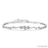 Bangle أصيلة S925 Sterling Silver Heart Banglet for Women Girl Lady Wedding Hildress R231025