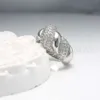 Cadermay Gioielli alla moda hip-hop Vvs S925 Argento 11mm Anello ondulato rotondo con moissanite Gioielli Anello di fidanzamento per uomo e donna