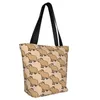 Sacos de compras personalizados capivara lona mulheres reutilizáveis mercearia animal tote shopper