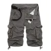 Carga militar dos homens nova marca camuflagem do exército tático shorts de algodão solto trabalho casual calças curtas plus size q190427230i