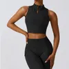 Women's Tanks MODITIN Women Cool Fitness Stand Collar Zipper Bra Tops For Gym 2023 Shockproof Gathered Tank Underwear