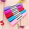 Ballpoint Pens Wholesale Cute Lipstick Ball Point Pens Kawaii Candy Color Plastic Pen Novelty Item Stationery 5 Colors Office School B Dhq1X