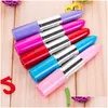 Canetas esferográficas atacado bonito batom esferográfica canetas kawaii doces cor plástico caneta novidade item papelaria 5 cores escritório escola b dhq1x