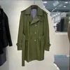 Männer Trenchcoats Echtes Leder Mantel 2023 Windjacke Mittellange Über Knie Lose Jacke Koreanische Trend Mit Gürtel