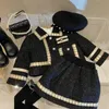 Kleidungssets 17 Jahre Mädchen Tweed Strick Outfits Herbst Winter Baby Mantel und Röcke Anzug Hochwertige Kleinkind Kinder Set Weihnachten 231025