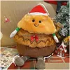 Yastık/Dekoratif Yastık Kawaii 3 in 1 Noel Parlayan Noel Baba Peluş Oyuncak Zencebaşlı Adam Yastık Atma Şapka Ev Dekoru Xmas Gi DHMVC