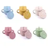 Biberons # Bébé Silicone Double couvercles tasse d'alimentation bébé apprentissage tasses d'alimentation tasse Sippy sans BPA collations tasse bouteille d'eau enfants Tablewa 231024