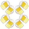 Wijnglazen 4 stuks creatieve biermok vorm brillen leuke overloopbeker bril voor kostuumfeest festival carnaval (gouden)