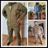 Men's Jackets TAD Gear Tactical Softshell Camouflage Jacket Set Men Army Windbreaker Waterproof Hunting Clothes Set Military Outdoors Jacket YQ231025