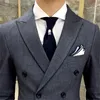 Erkekler Suits Pantolonlu Klasik Erkekler İnce Fit Gri Siyah Terno Maskulino Kostüm Homme Düğün Takım