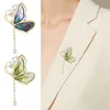 Broches translucides cristal papillon gland broche lumière luxe Corsage Style ethnique personnalité rétro Cheongsam accessoires