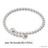 Chain Open Charm Pearl Elastics Armband Imitation Pearl Style Bangle Justerbar Handkedjekattarmband Party R231025