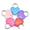 Door Locks Wholesale 7 Colors Heart Shaped Concentric Lock Metal Mitcolor Keys Padlock Gym Toolkit Package Door Locks Building Supplie Dh28S