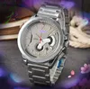 Tous les cadrans travaillant Top Model Automatic Date Men Regarde les hommes de mode de luxe Men de luxe Band en acier inoxydable Corloge de quartz célèbre Logo Watch Gifts