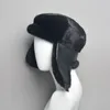 Beralar Erkek Kalite Doğal Şapka Kış Adam Süper Sıcak Gerçek Kapak Erkek Koyun Derisi Deri Bombacı Şapkalar