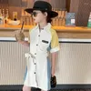 Girl Dresses Summer Sexy Dress 2023 Stitching Luxury Design Children's Short-sleeved Skirt Mature Brand Princess