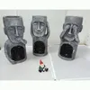 크리스마스 장식 See Hear Speak No Evil Garden Easter Island Statues 창조적 인 수지 조각 야외 장식 홈 화병 동상 장식 입상 231025